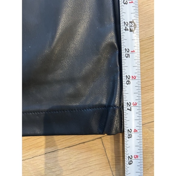 ZENANA Black Faux Leather Single Pleated High Waisted Wide Leg Pants L Large - Picture 12 of 14